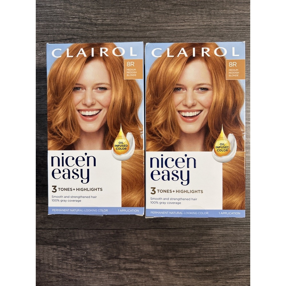 2 Count Clairol Nice'n Easy Medium Reddish Blonde Permanent Hair Dye Oil Infused